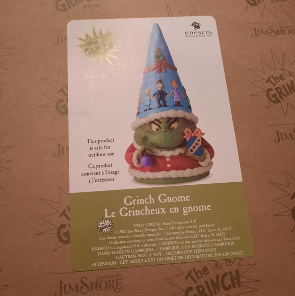 NIB.  Jim Shore Dr Seuss LARGE Grinch Gnome #6010773 - Picture 6 of 8